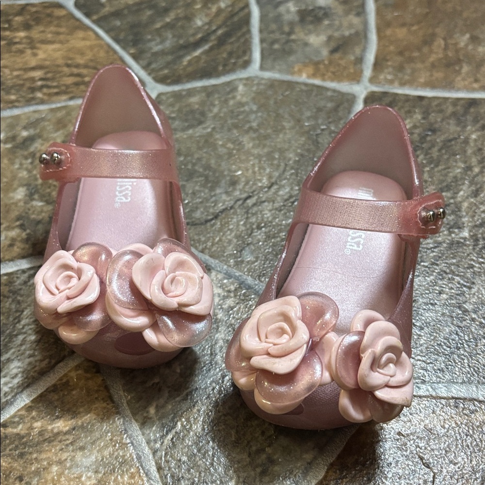 Mini Melissa Pink Rose Dress Shoes